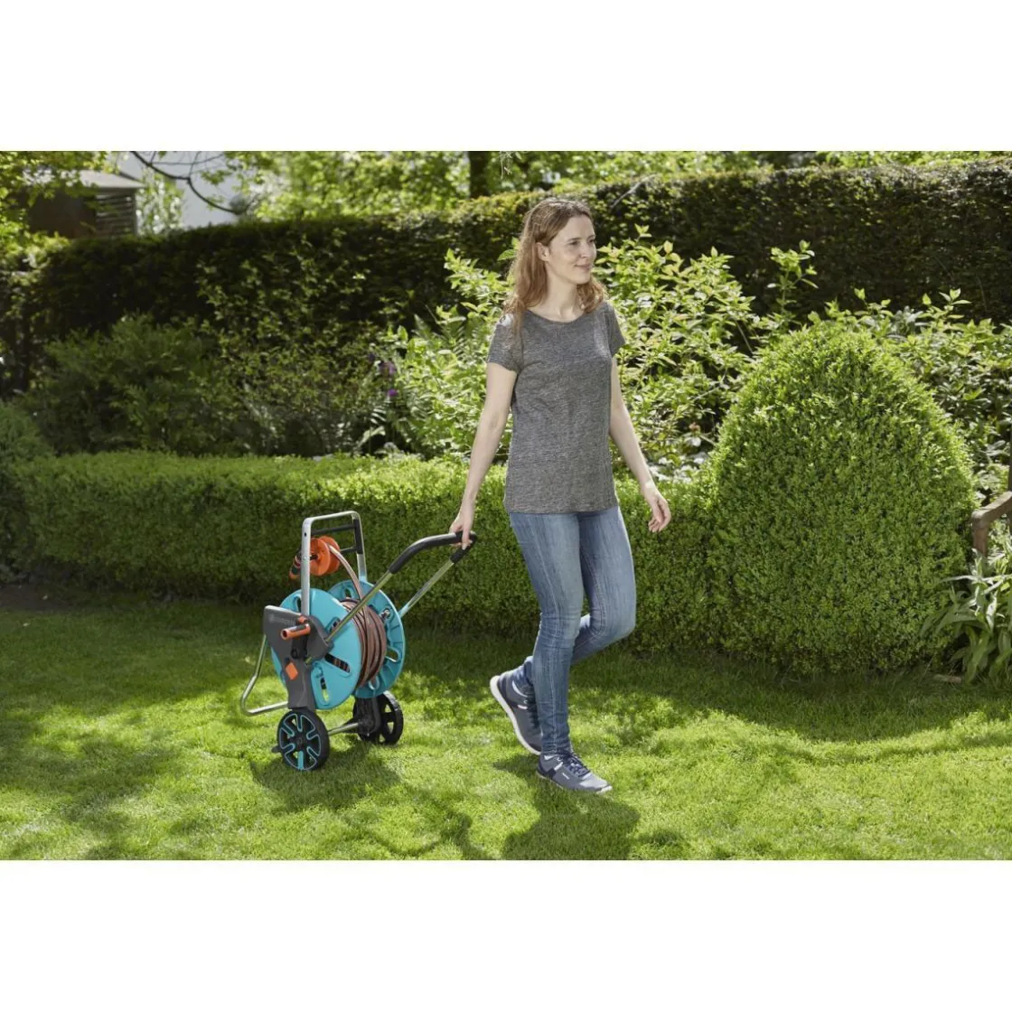 Schlauchwagen-Set AquaRoll M Easy mit Schlauch ^ Gardena