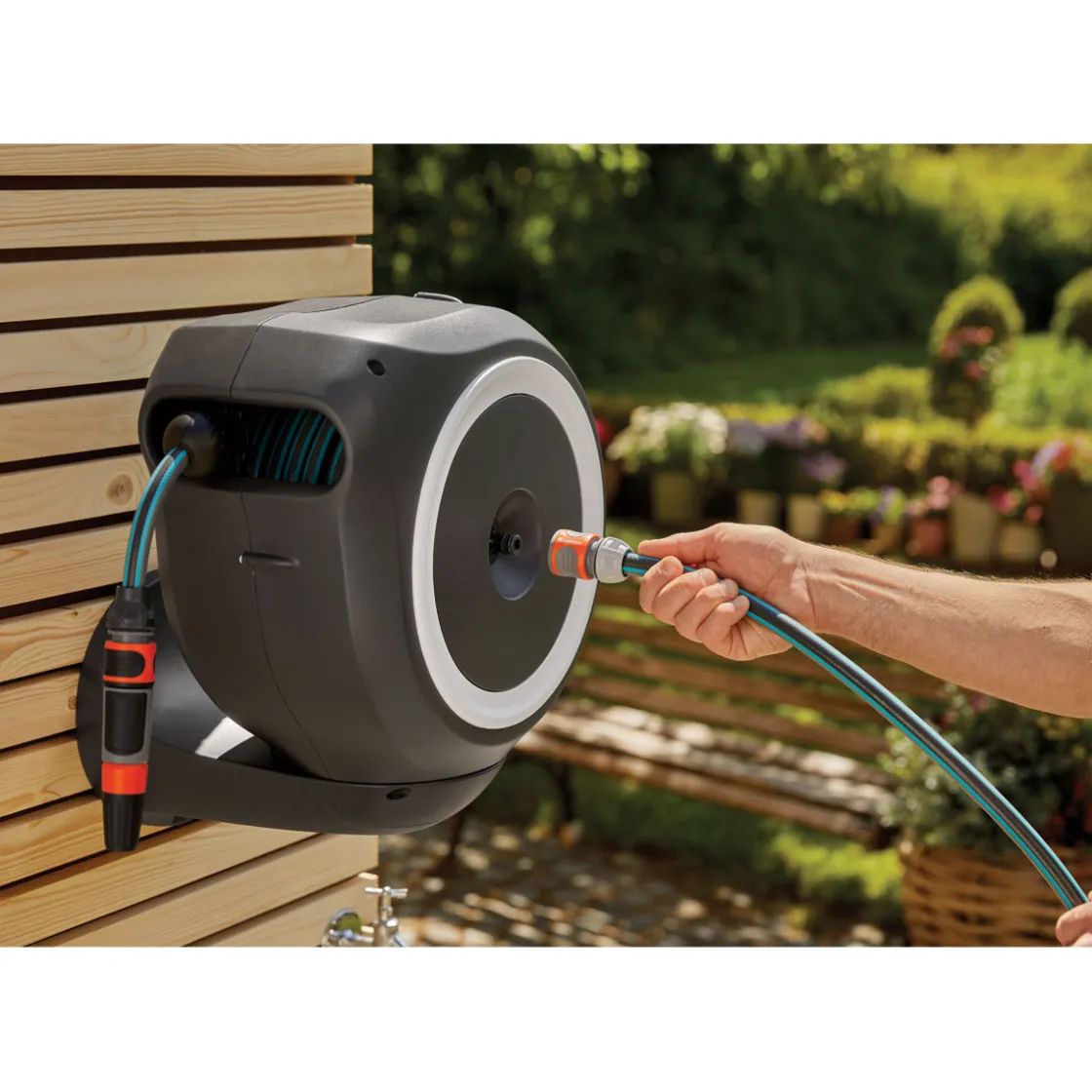 Wandschlauchbox RollUp S 15m schwarz ^ Gardena Sale