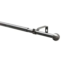 Gardinenstangen Set ausziehbar Durchmesser 16/19 mm 120-210 cm Edelstahl-Optik ^ Sale