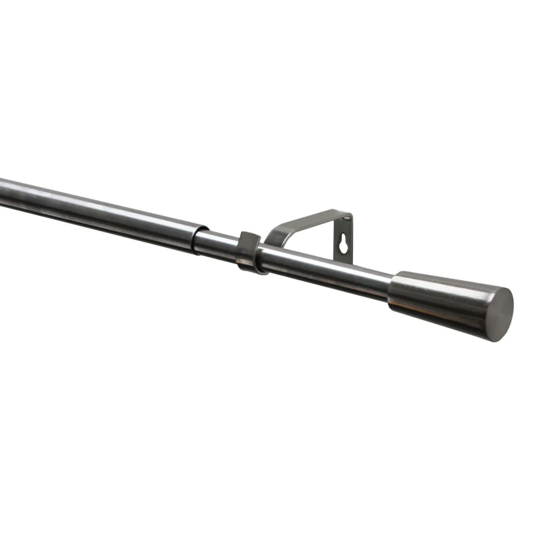 Gardinenstangen Set Kos Cone ausziehbar Durchmesser 16/19 mm 120-210 cm Edelstahl-Optik ^