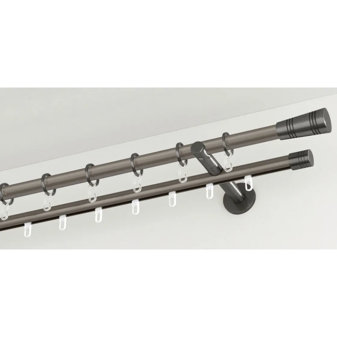 Gardinenstange Chicago mit Innenlauf Durchmesser 16 mm 240 cm titan ^ Gardinia Hot
