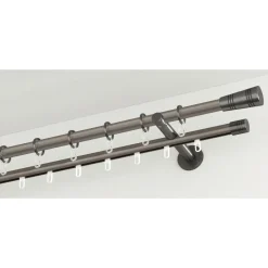 Gardinenstange Chicago mit Innenlauf Durchmesser 16 mm 200 cm titan ^ Gardinia Clearance