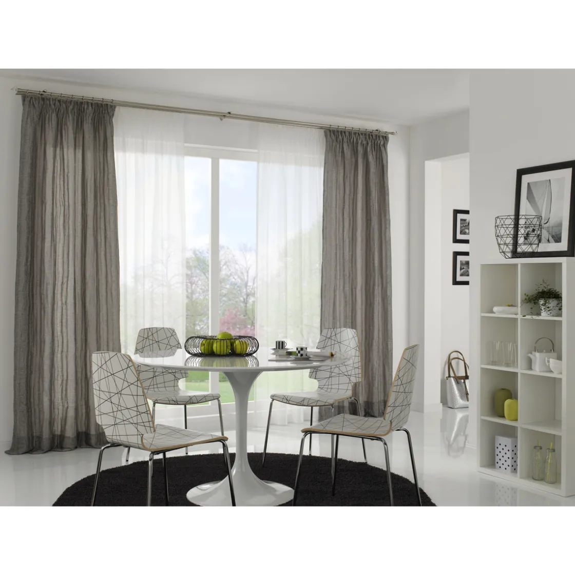 Gardinenstange Chicago mit Innenlauf Durchmesser 16 mm 200 cm Edelstahl-Optik ^ Gardinia Best