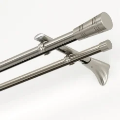 Gardinenstange Chicago mit Innenlauf Durchmesser 16 mm 120 cm Edelstahl-Optik ^ Gardinia