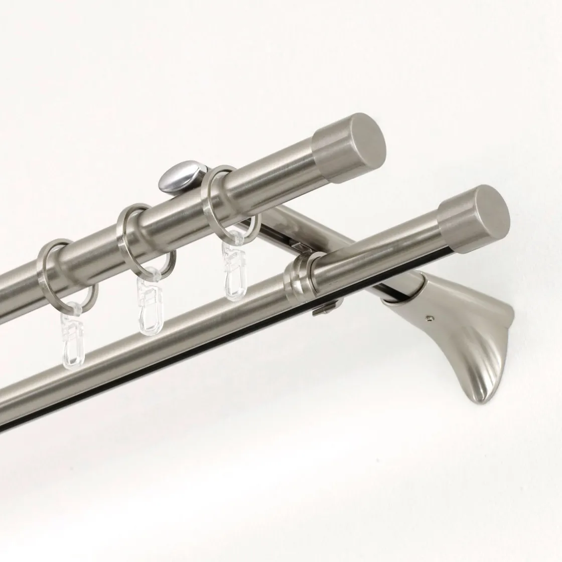 Gardinenstange Memphis mit Innenlauf Durchmesser 16 mm 200 cm Edelstahl-Optik ^ Gardinia Clearance