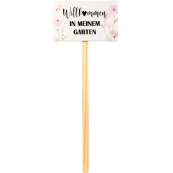 Gartenstecker Willkommen ^