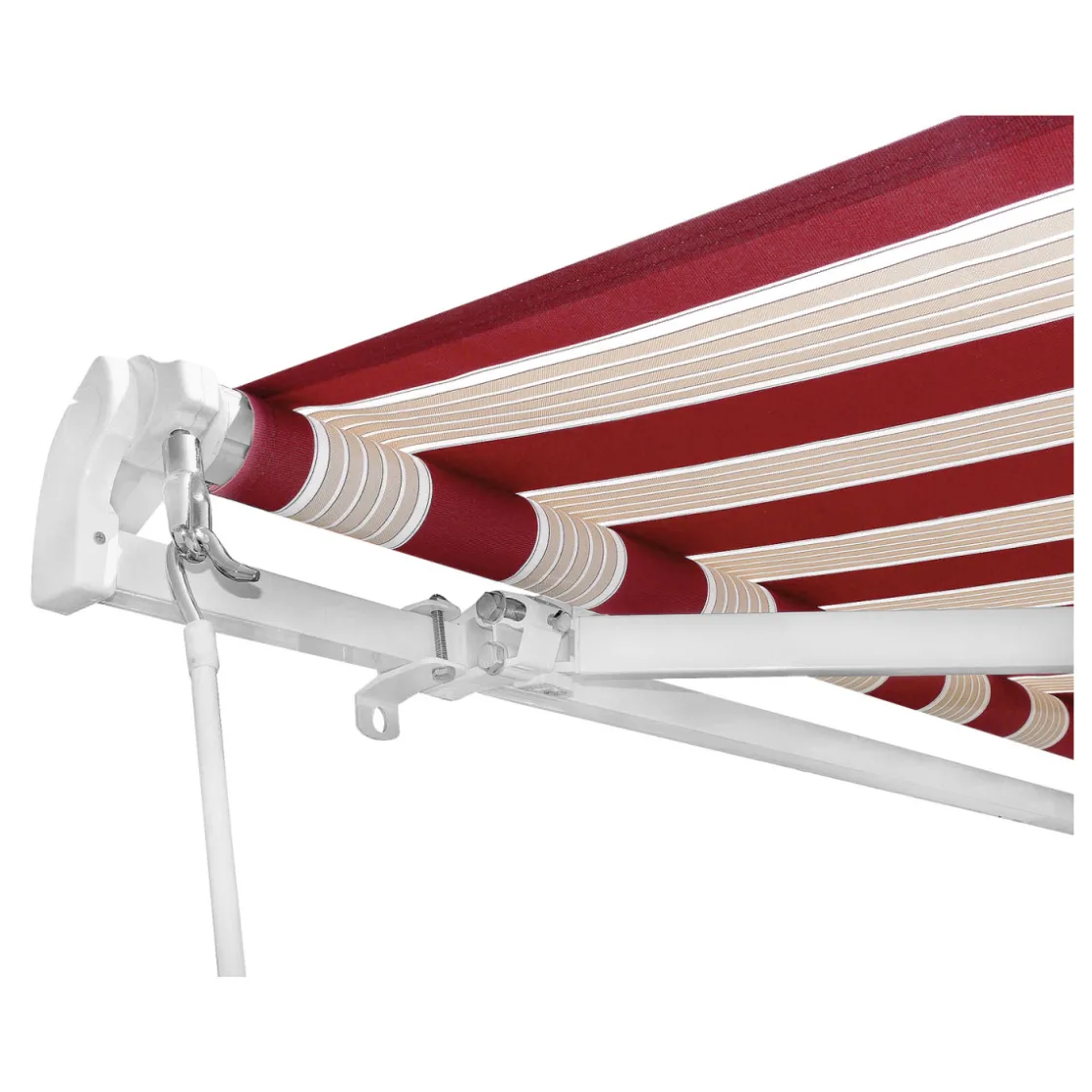 Gelenkarmmarkise Nizza rot-weiss 300 x cm ^ Discount