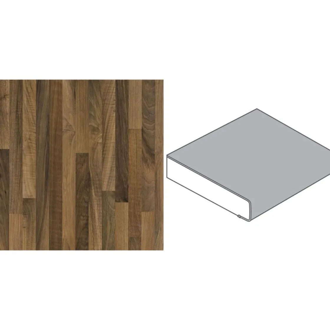 Küchenarbeitsplatte nussbaum butcherblock hell 4100 x 600 x 39 mm ^ Getaelements