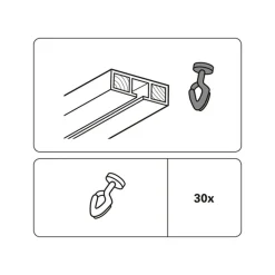 Gleiter f. Vorhangschienen weiß ^ Gardinia Outlet