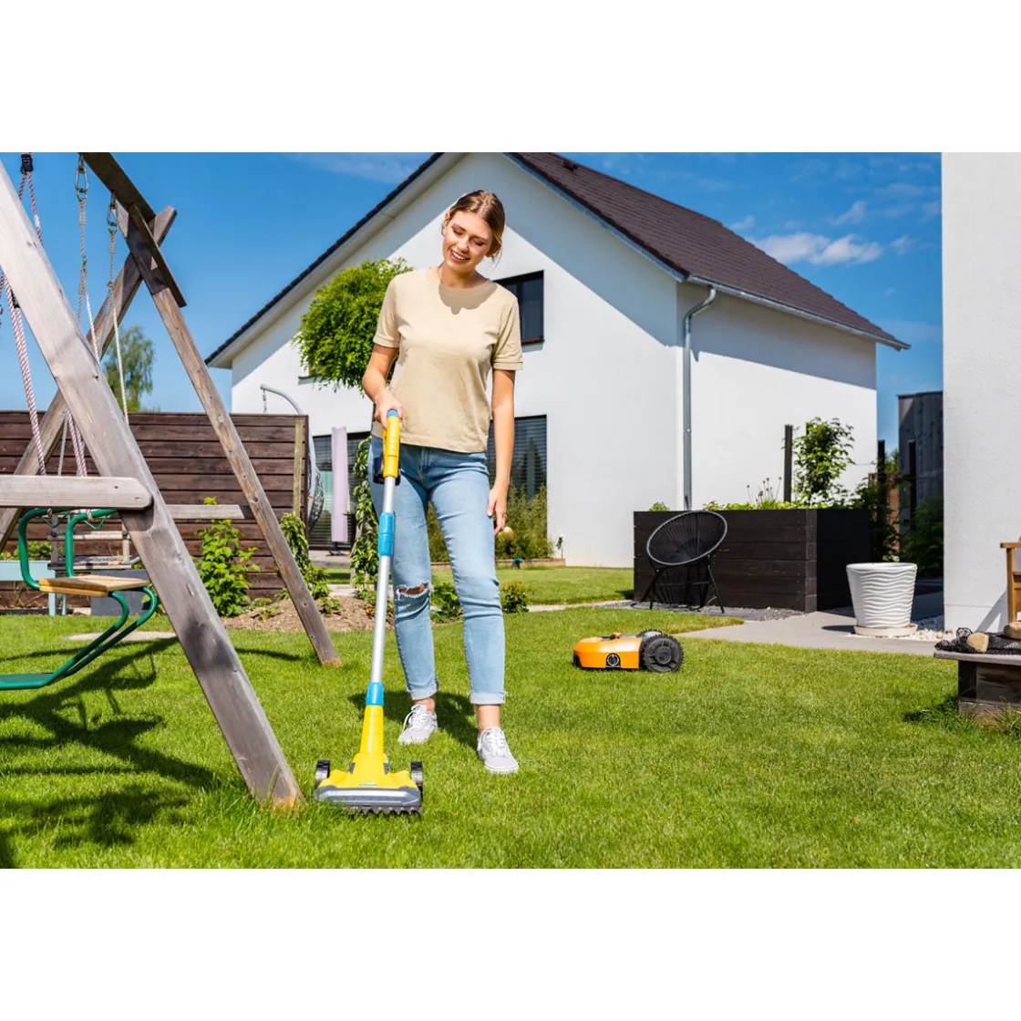 Akku Rasen-und Kantenschneider FineCut 18V Set 25 cm Schnittbreite Einstellbarer Holmwinkel inkl Akku ^ Gloria
