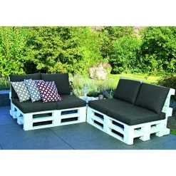 Lounge-Kissen-Set für Palettenmöbel 2- teilig grau ^ GO-DE Best