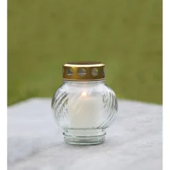 Grablampe IGLESIA_C aus Glas mit Brenner ^ Discount