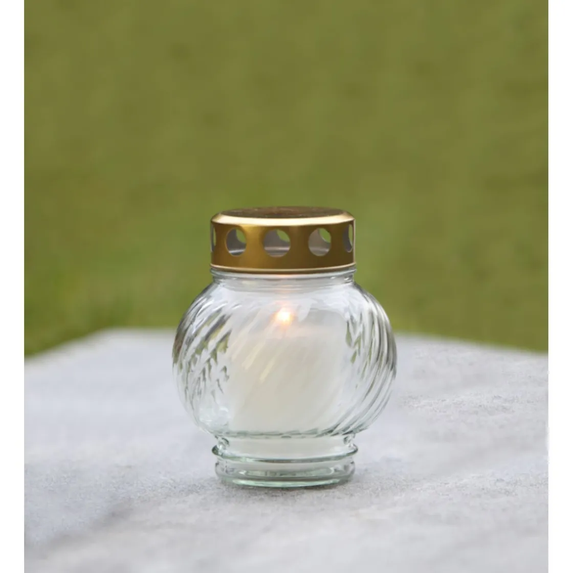 Grablampe IGLESIA_C aus Glas mit Brenner ^ Discount