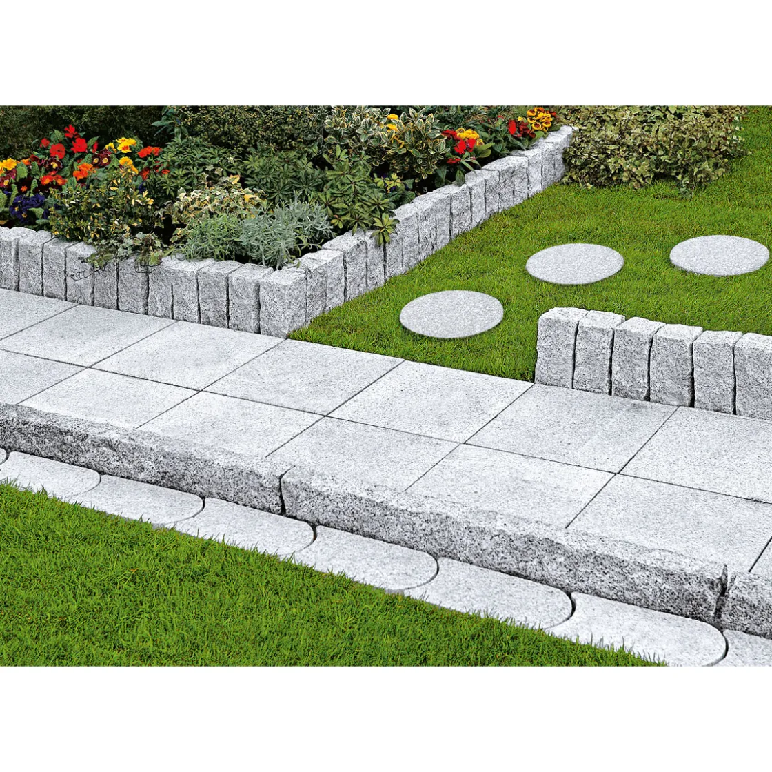 Granit-Mähkante 25 x 10-12 cm ^ Clearance