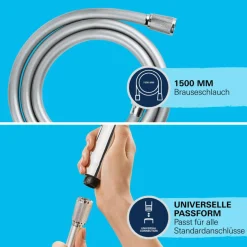 Brauseschlauch „VitalioFlex Comfort“, chrom, 1,50 m ^ Grohe Discount
