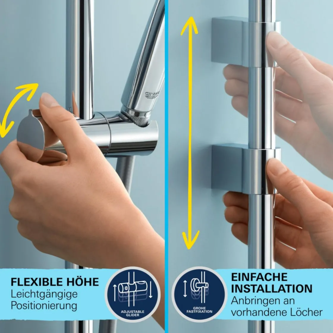 Brausestangenset Vitalio Comfort 110 3 Strahlarten (Rain, Jet, Massage) ^ Grohe Sale