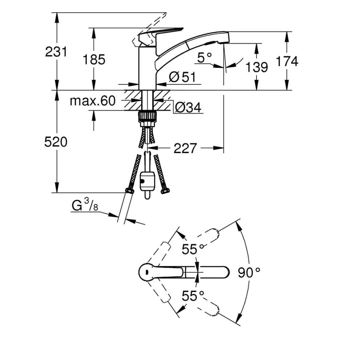 Einhand-Spültischbatterie Start 1/2" ^ Grohe Outlet