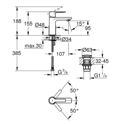 Einhand-Waschtischbatterie Lineare XS-Size chrom ^ Grohe Hot
