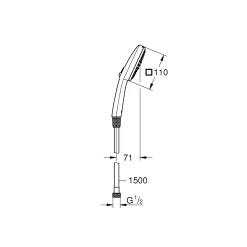 Handbrauseset Vitalio Comfort 110 2 Strahlarten (Rain, Jet) ^ Grohe New