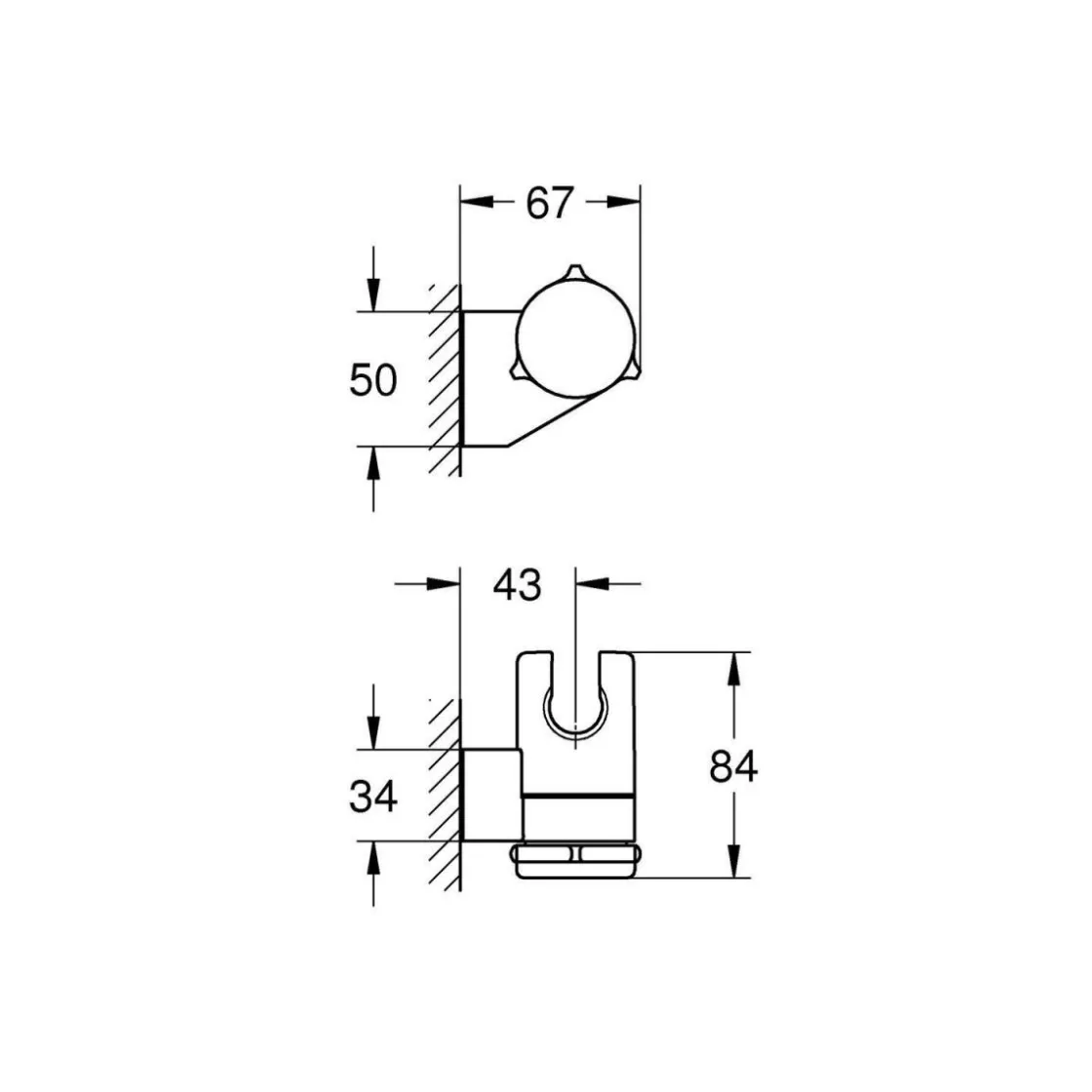 Universalbrausehalter Vitalio einstellbar ^ Grohe Online