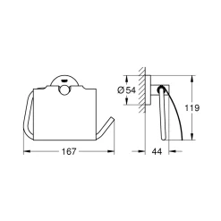 WC-Papierhalter Essentials silber 16,7 x 11,9 x 4,4 cm ^ Grohe Clearance