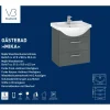 Gäste Waschbeckenunterschrank Mika, anthrazit, inkl. Keramikbecken, 2 Auszüge, B51cm ^ Outlet