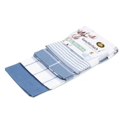 Geschirrtücher 100% Baumwolle 4er Pack 50x70cm blau ^ Gözze Clearance