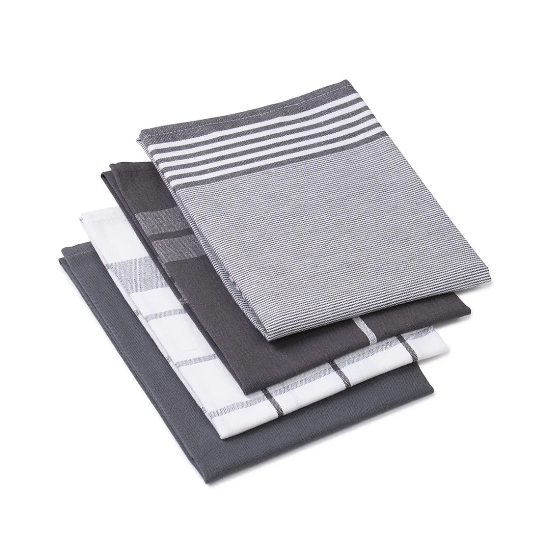 Geschirrtücher 100% Baumwolle 4er Pack 50x70cm anthrazit ^ Gözze Sale