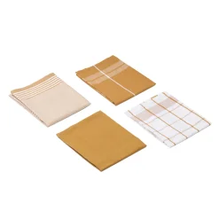 Geschirrtücher 100% Baumwolle 4er Pack 50x70cm senf ^ Gözze Discount