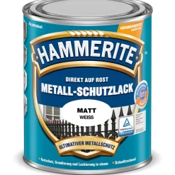 Metallschutzlack weiß matt 750 ml ^ Hammerite Discount