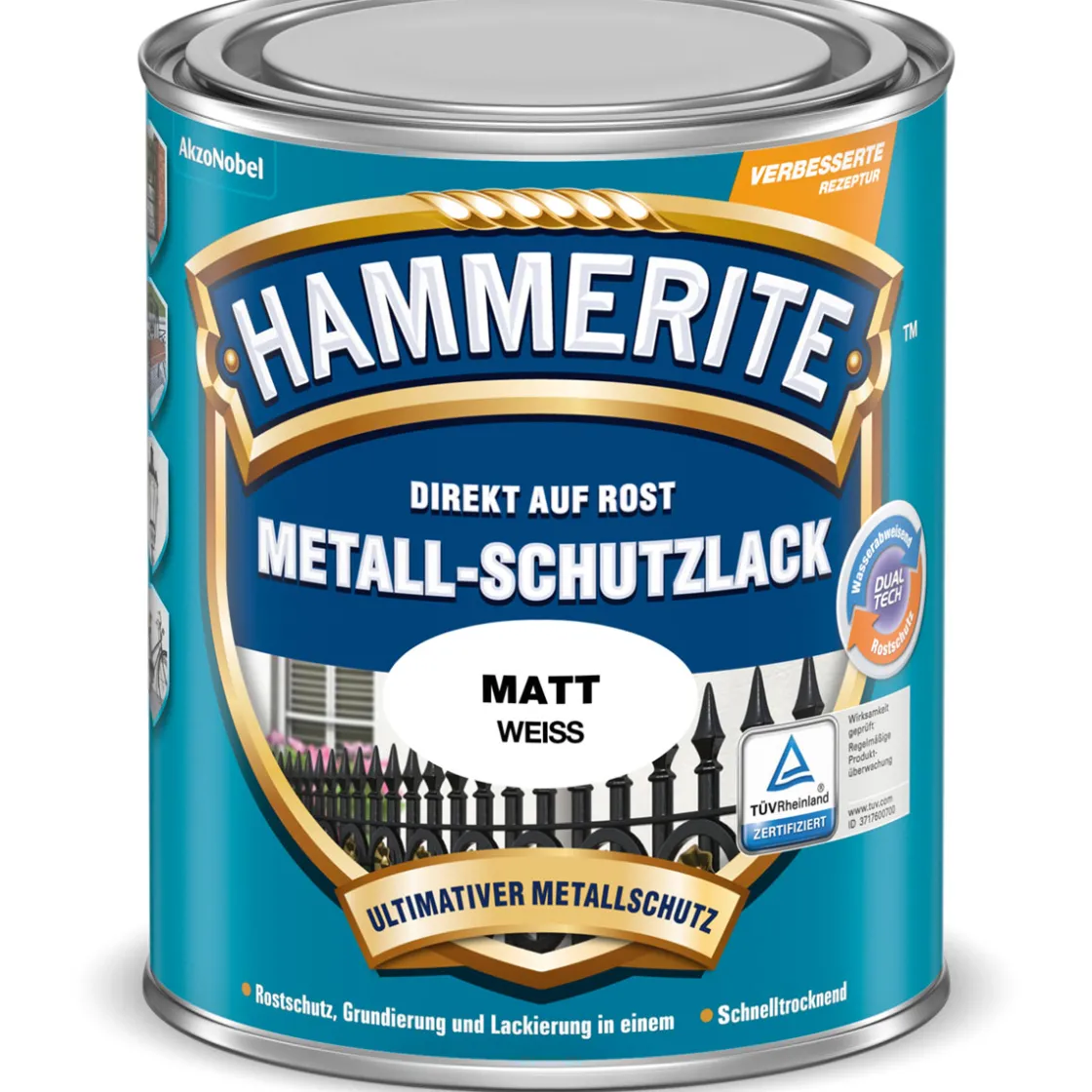 Metallschutzlack weiß matt 750 ml ^ Hammerite Discount