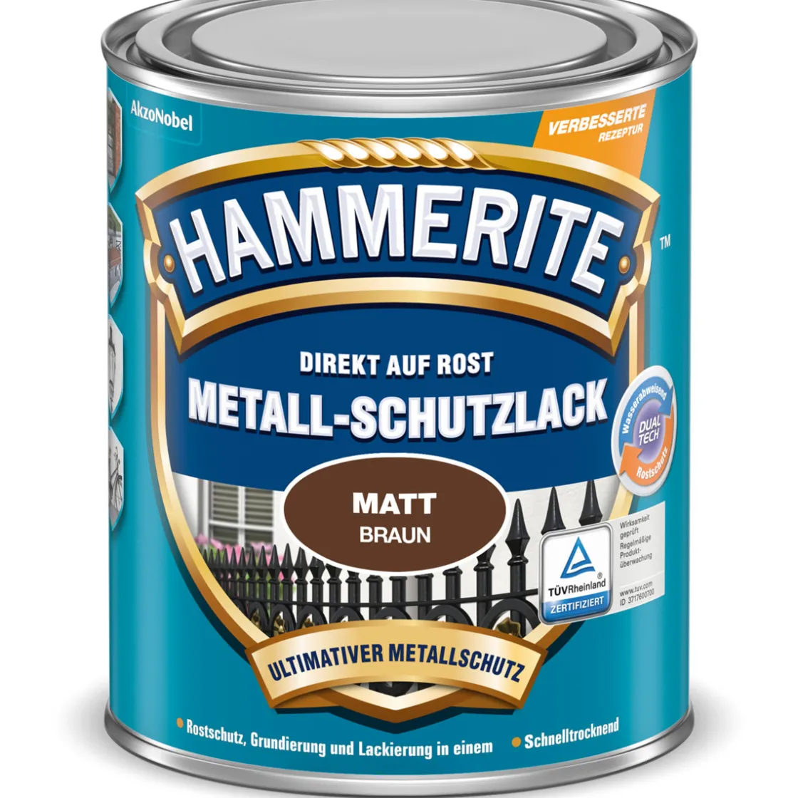 Metallschutzlack braun matt 750 ml ^ Hammerite Discount