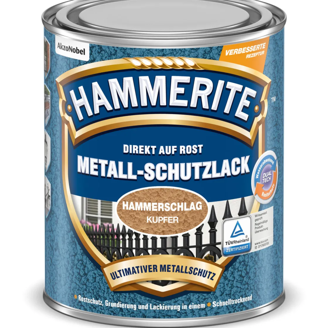 Metallschutzlack Hammerschlag kupfer 250 ml ^ Hammerite New