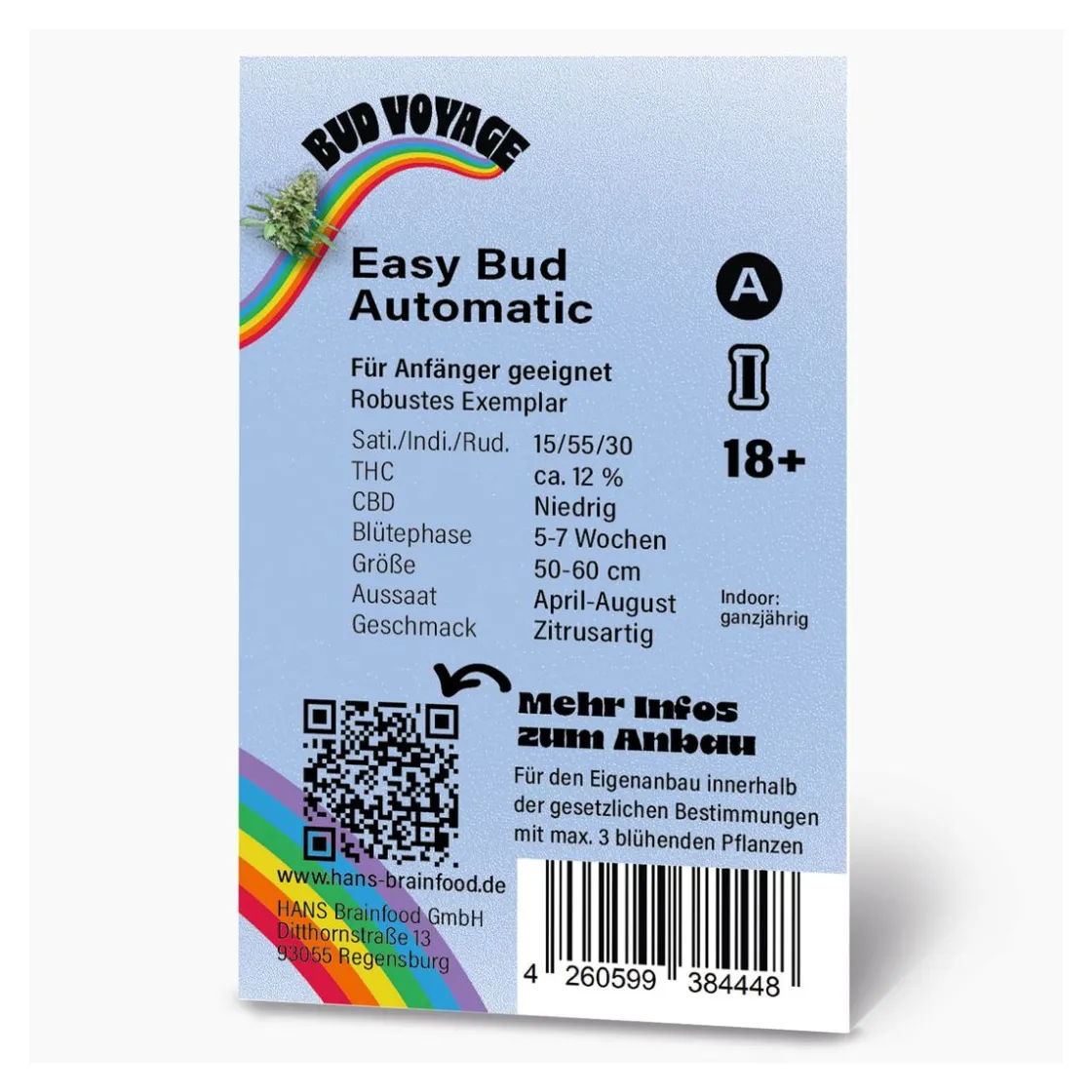 Hanfsamen BudVoyage Hippie Hanf- EasyBud Auto, 3 Samen ^ Bud Voyage Discount