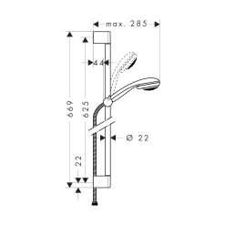 Brauseset Vario mit Brausestange 65 cm ^ Hansgrohe Discount