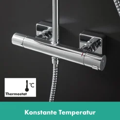 Duschsystem Vernis Shape mit Thermostat chrom ^ Hansgrohe Best