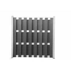 Zaun Grundelement WPC/Alu 180x180 cm anthrazit / silber ^ Hartmann