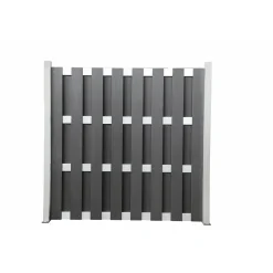 Zaun-Grundelement WPC/Alu 180 x 180 cm anthrazit/silber ^ Hartmann Outlet