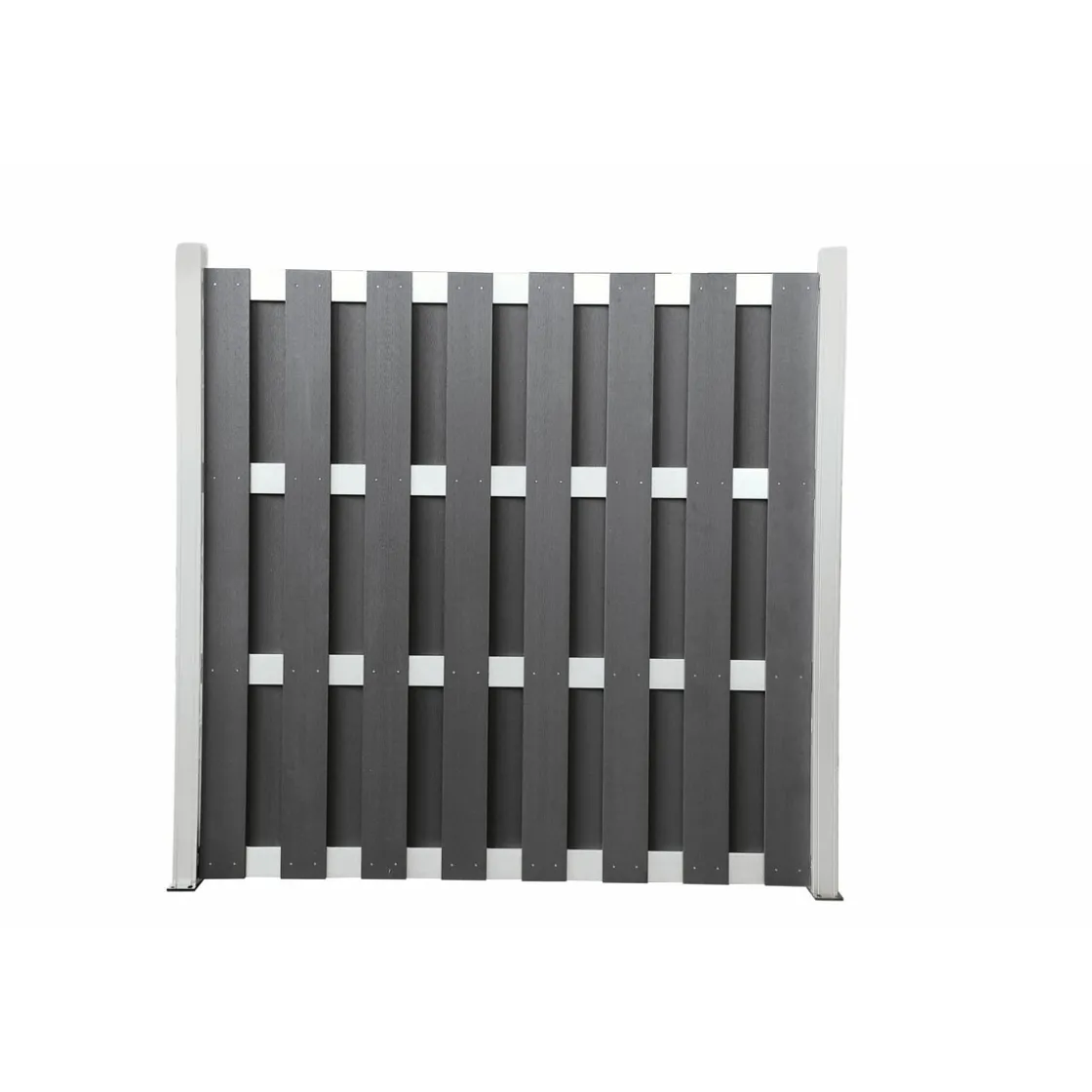 Zaun-Grundelement WPC/Alu 180 x 180 cm anthrazit/silber ^ Hartmann Outlet