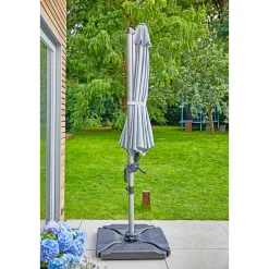 Ampelschirm Catania 300 cm silbermetallic ^ Haveson Online