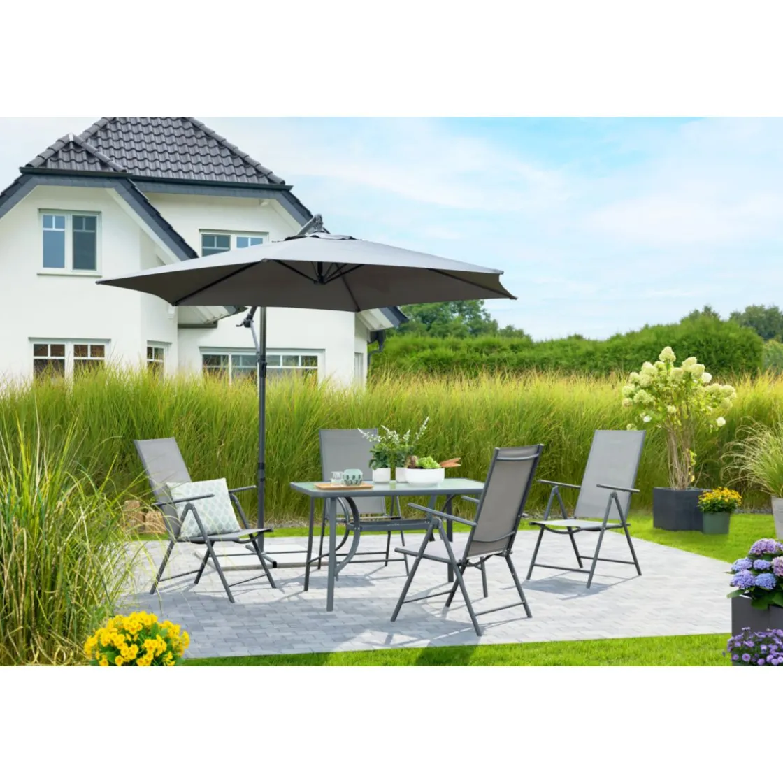 Haveson Ampelschirm Salerno 300 cm anthrazit ^ Discount