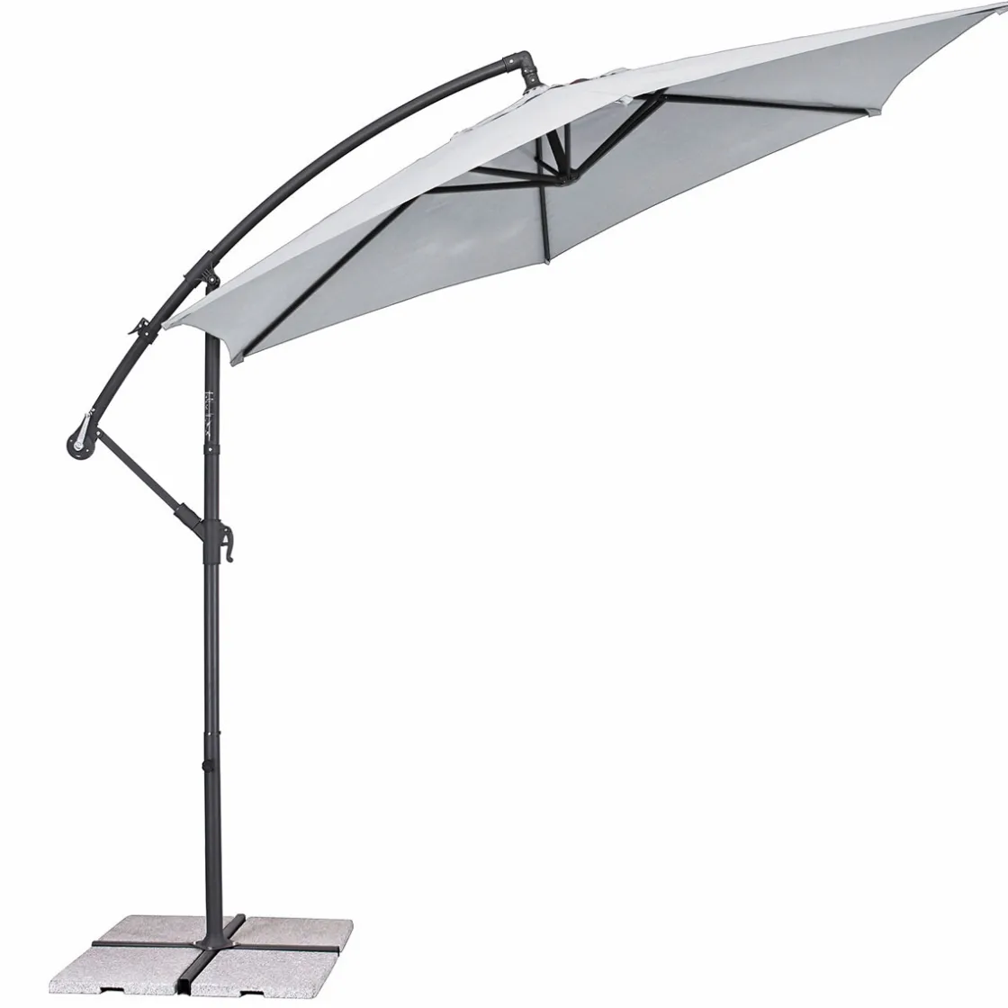 Ampelschirm Salerno 300 cm silber/grau ^ Haveson Clearance