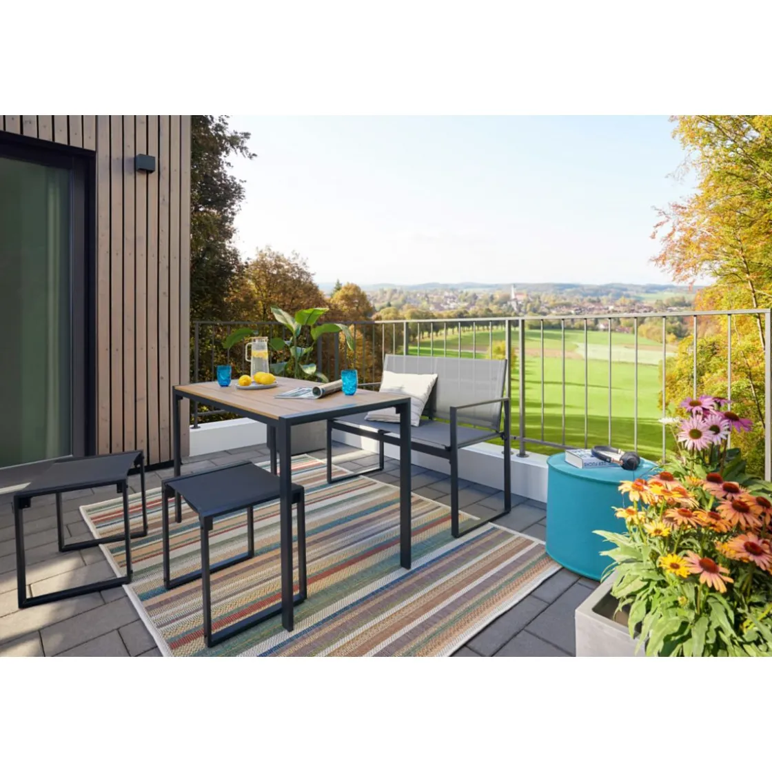 Balkon-Set Zürich 4-teilig ^ Haveson Sale