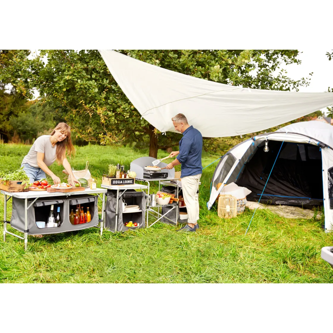 Camping-Tisch mit Ablagefächern ^ Haveson Best