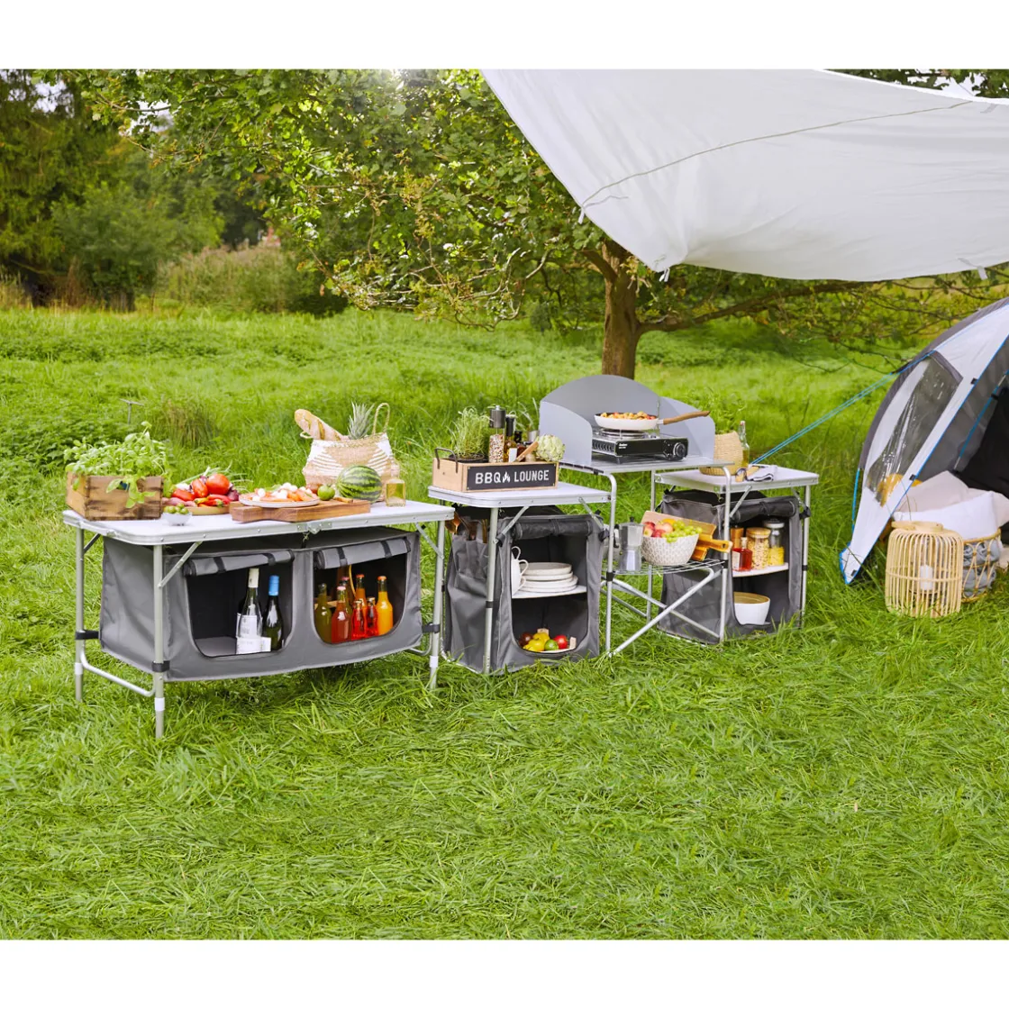 Camping-Tisch mit Ablagefächern ^ Haveson Best