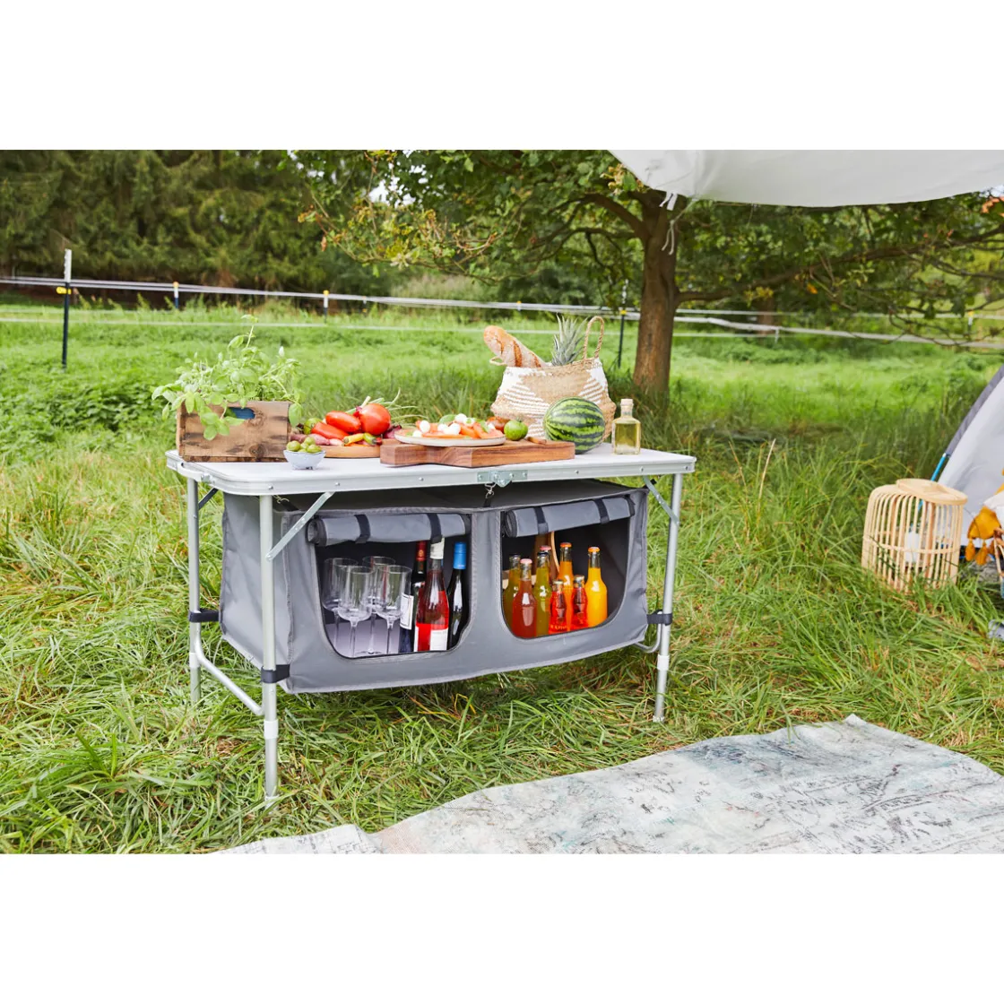 Camping-Tisch mit Ablagefächern ^ Haveson Best