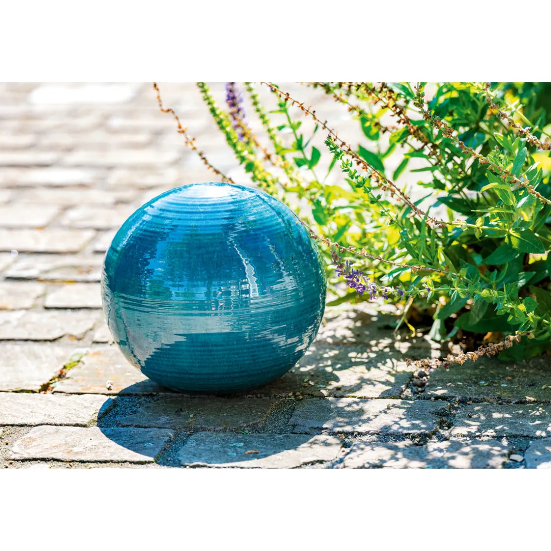 Dekokugel Feine Rille Durchmesser 15 cm türkis ^ Haveson Clearance