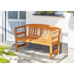 Gartenbank Lorient 130 x 79 x 50 cm mit Rosendekor ^ Haveson Online