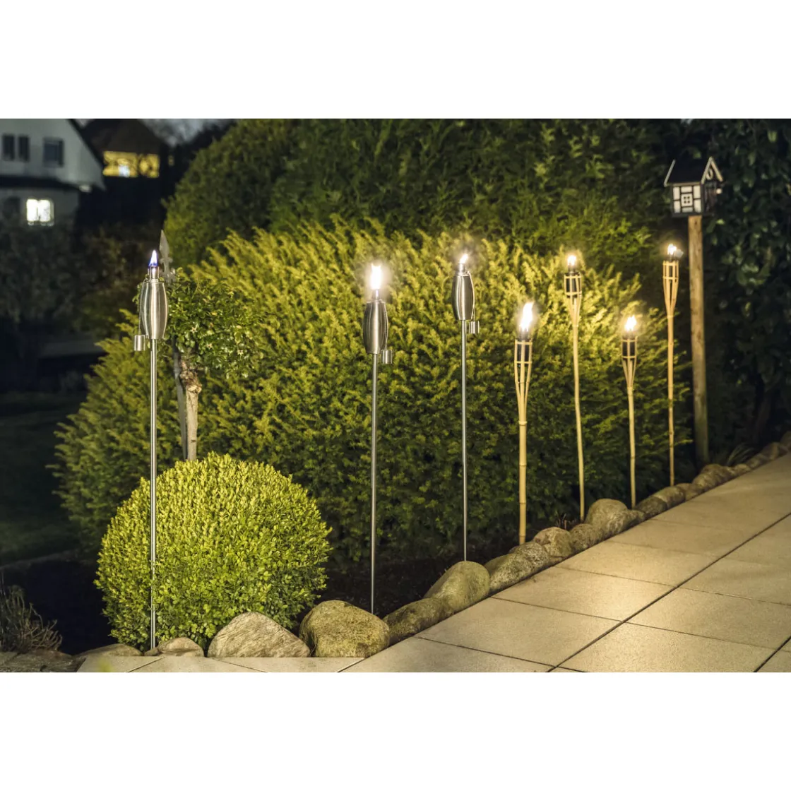 Lampenöl-Gartenfackel Edelstahl ^ Haveson