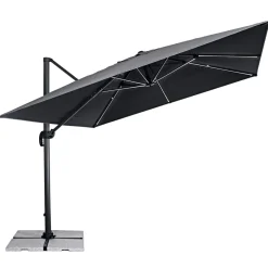 LED-Ampelschirm Cremona 300 x 300 cm anthrazit ^ Haveson